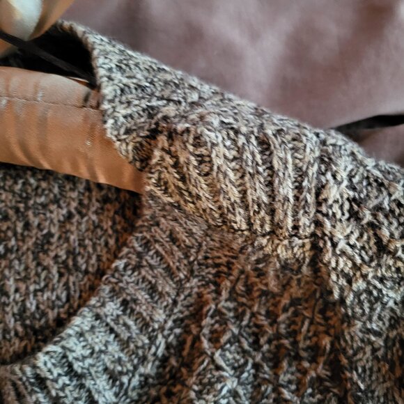 a.n.a.  knit belted sweater dress or tunic, brown/beige, size large - Picture 3 of 7